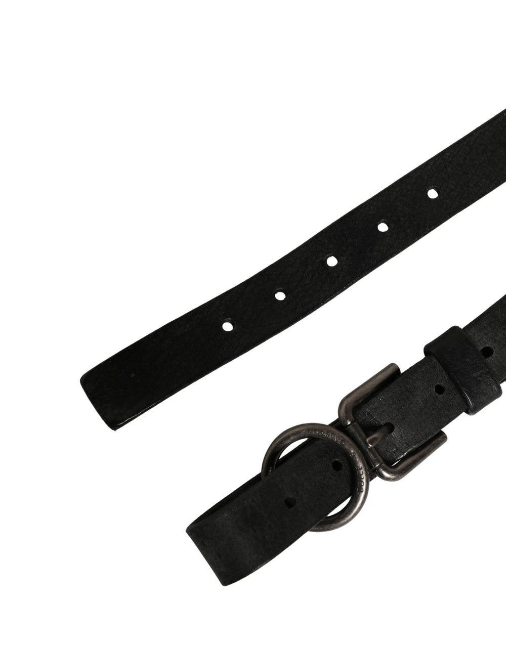 Dolce & Gabbana Men Black Calfskin Leather Metal Buckle Belt - 90 cm / 36 Inches