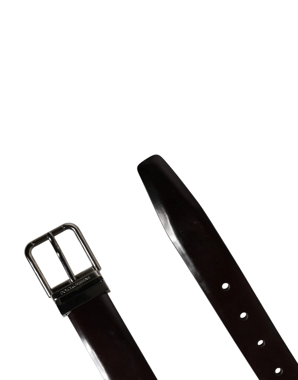 Dolce & Gabbana Men Black Calfskin Leather Metal Buckle Belt - 95 cm / 38 Inches