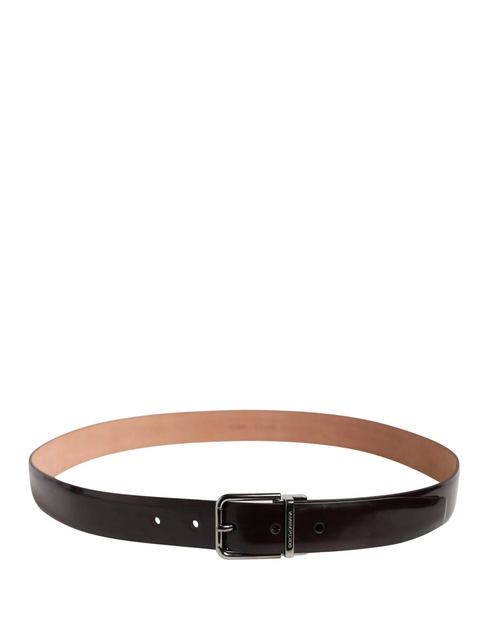 Dolce & Gabbana Men Black Calfskin Leather Metal Buckle Belt - 95 cm / 38 Inches