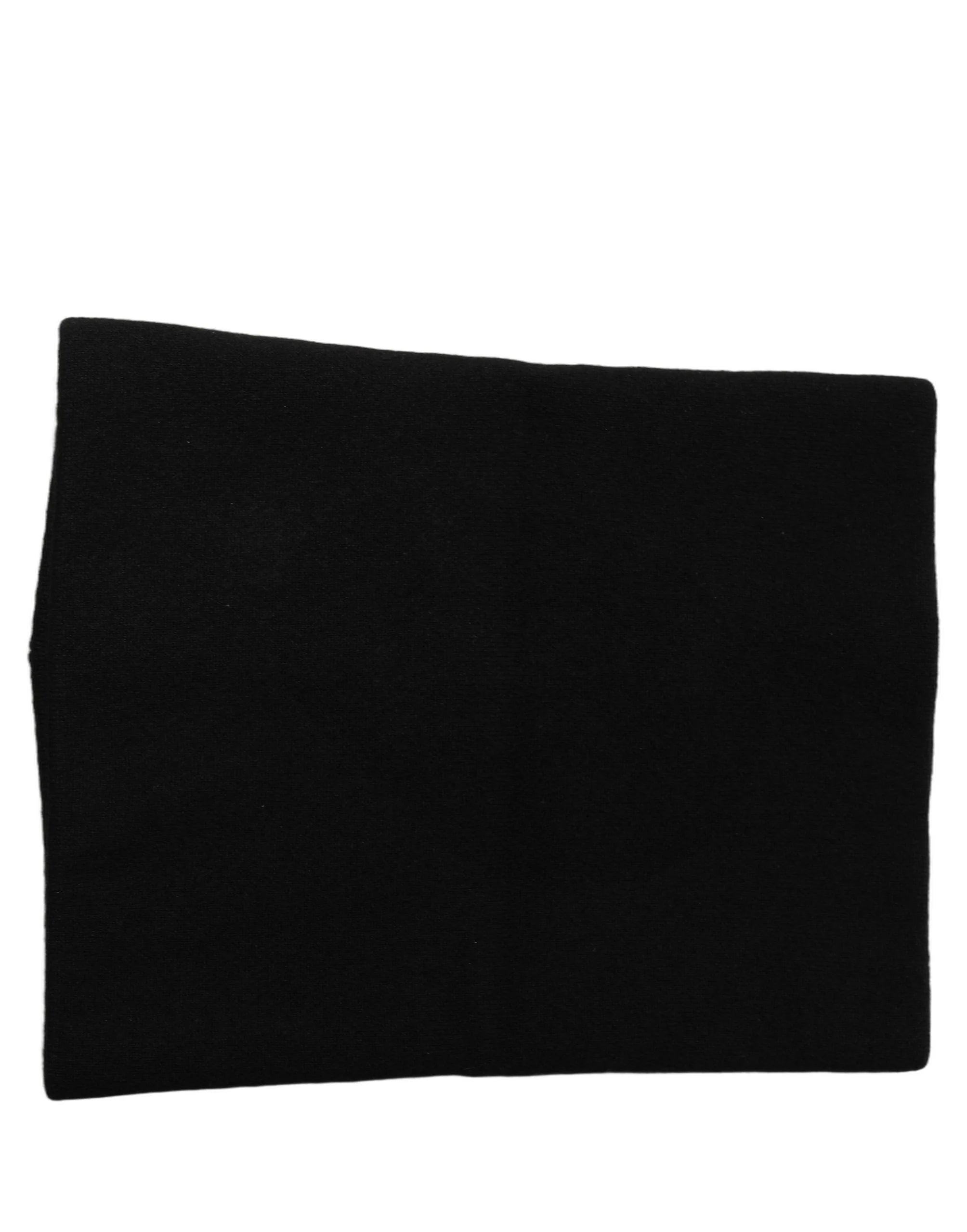 Dolce & Gabbana Men Black Cashmere Knitted Neck Warmer Scarf