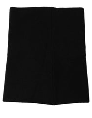 Dolce & Gabbana Men Black Cashmere Knitted Neck Warmer Scarf