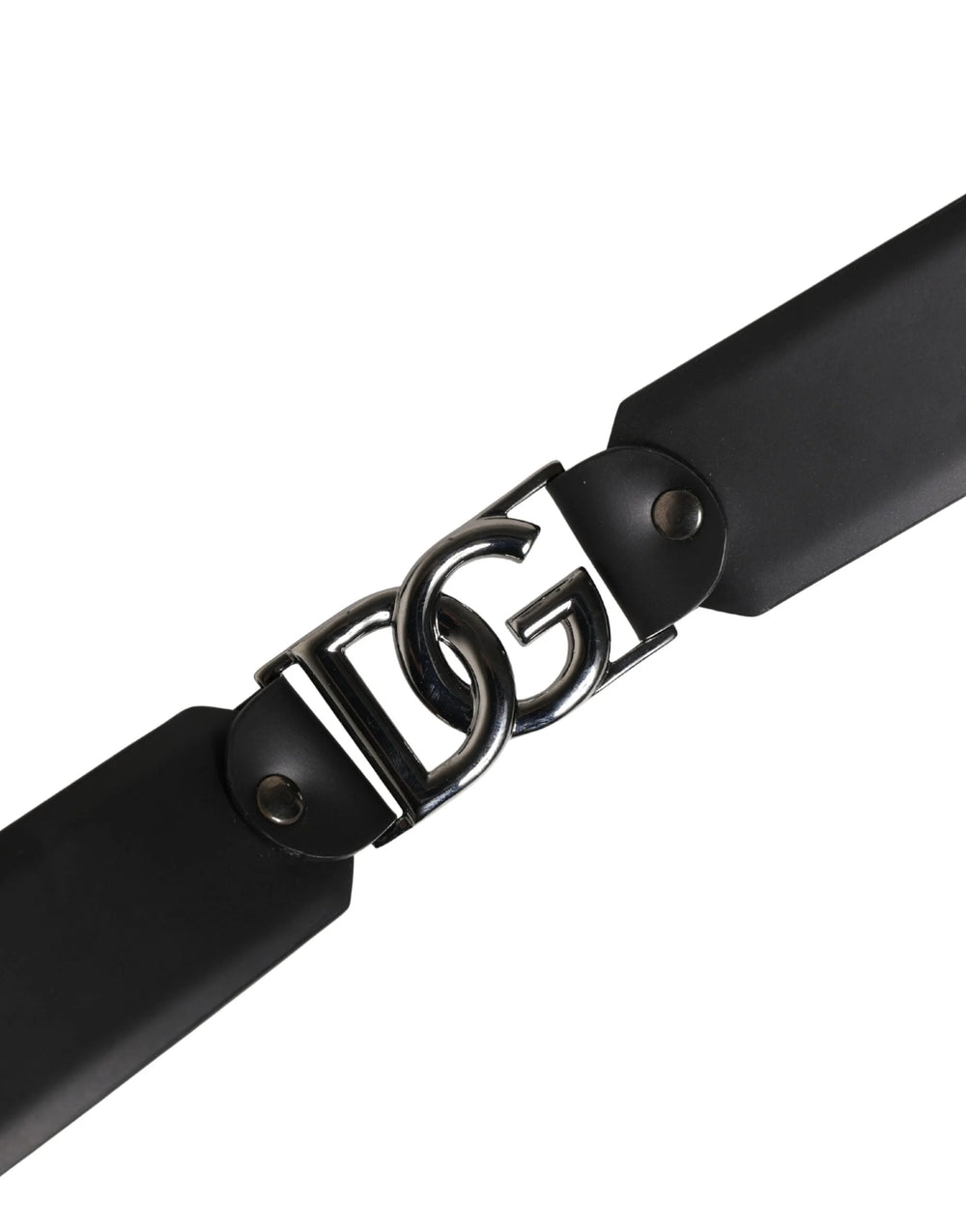 Dolce & Gabbana Men Black Classic Leather Metal Buckle Belt - 100 cm / 40 Inches