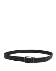 Dolce & Gabbana Men Black Classic Leather Metal Buckle Belt - 105 cm / 42 Inches