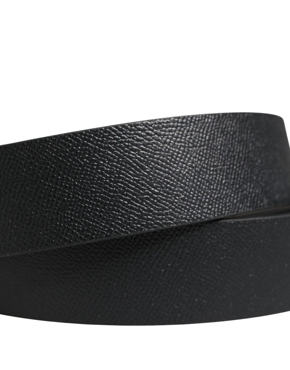 Dolce & Gabbana Men Black Classic Leather Metal Buckle Belt - 115 cm / 46 Inches