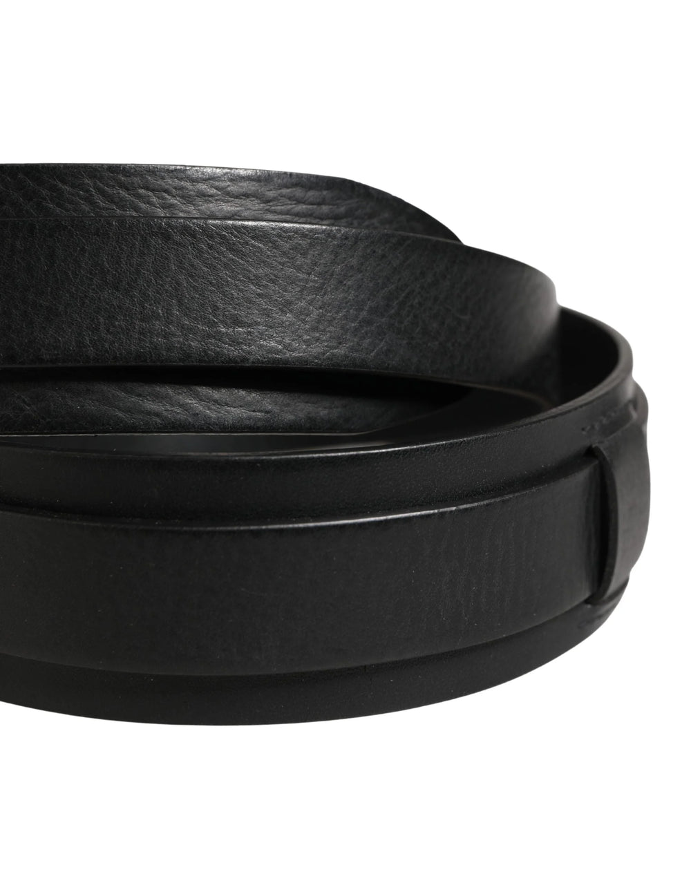 Dolce & Gabbana Men Black Classic Leather Metal Buckle Belt - 90 cm / 36 Inches