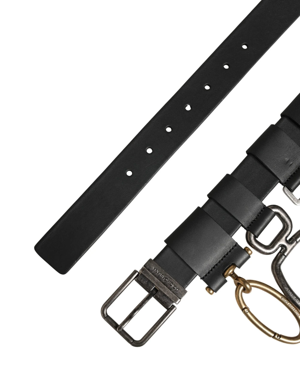 Dolce & Gabbana Men Black Classic Leather Metal Buckle Belt - 90 cm / 36 Inches