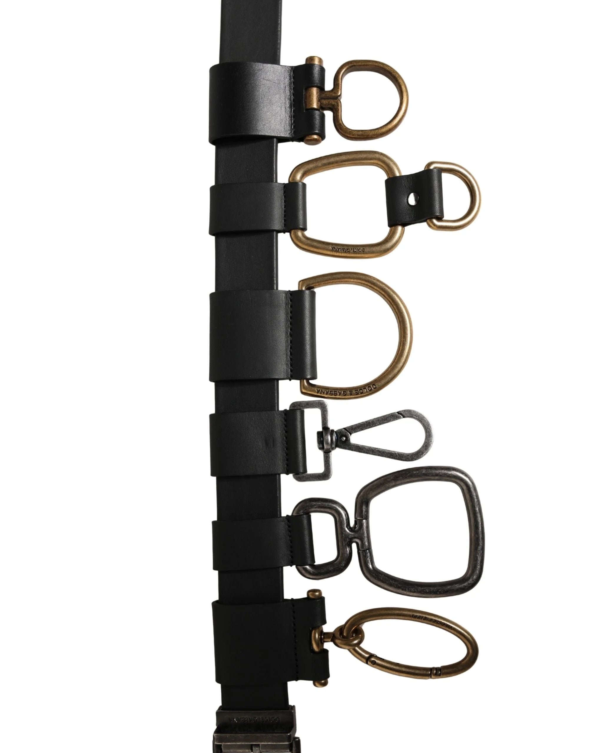 Dolce & Gabbana Men Black Classic Leather Metal Buckle Belt - 90 cm / 36 Inches