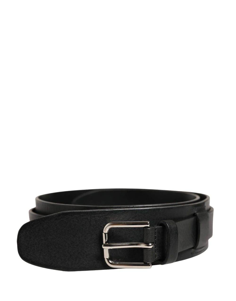 Dolce & Gabbana Men Black Classic Leather Metal Buckle Belt - 90 cm / 36 Inches