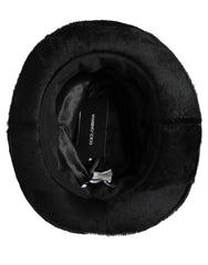 Dolce & Gabbana Men Black Classic Wide Brim Fedora Capello Hat