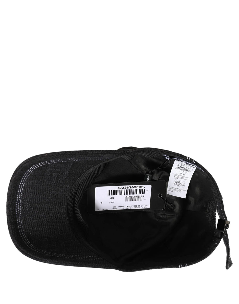 Dolce & Gabbana Men Black Cotton 6 Panel Baseball Capello Hat - 58 cm|M