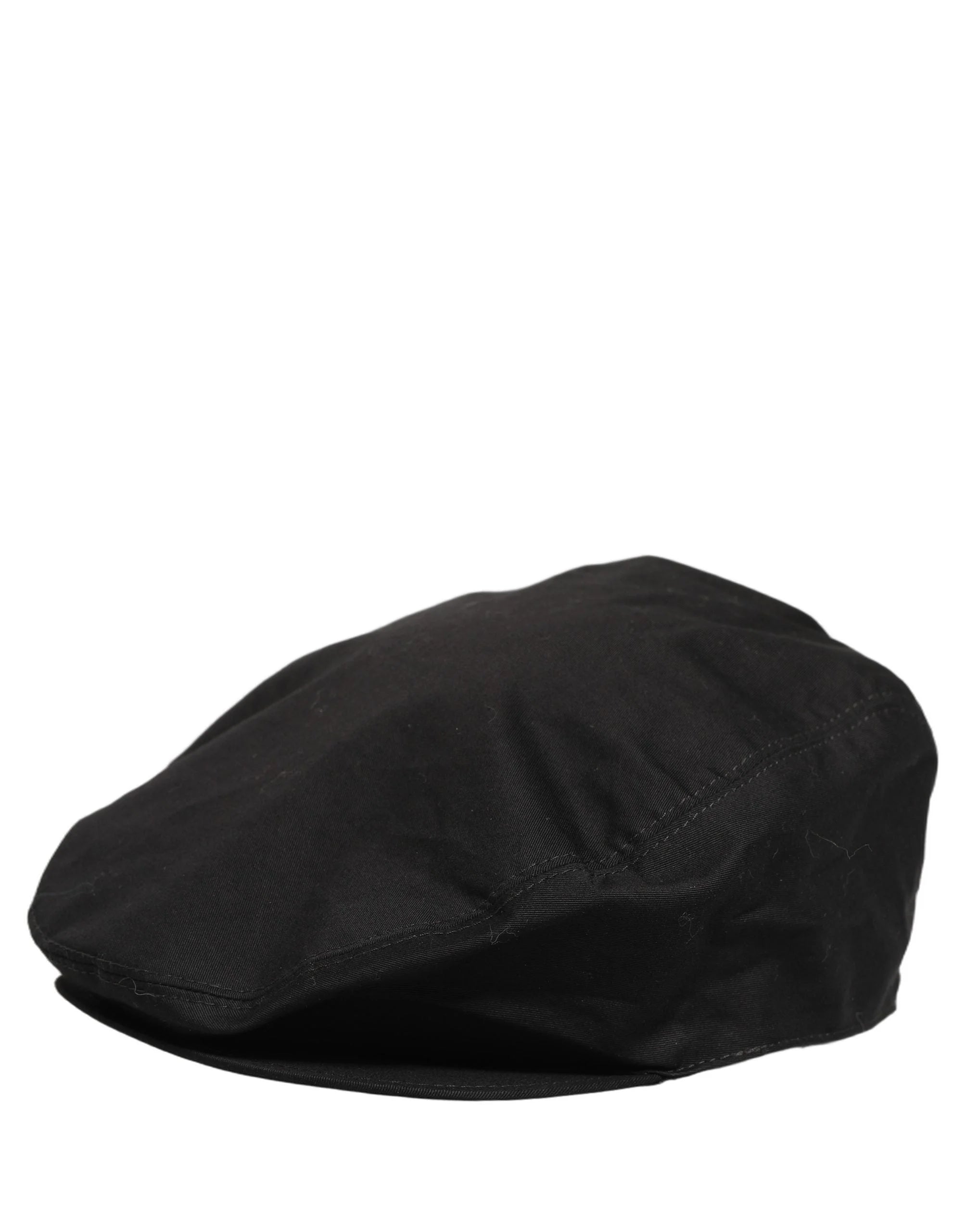 Dolce & Gabbana Men Black Cotton Stretch Newsboy Cloth Capello Hat - 60 cm|XL
