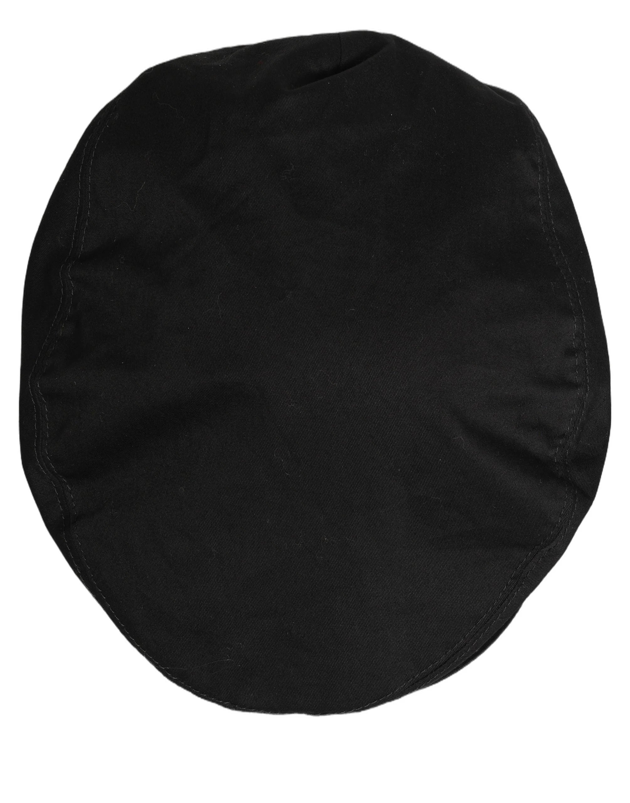Dolce & Gabbana Men Black Cotton Stretch Newsboy Cloth Capello Hat - 60 cm|XL