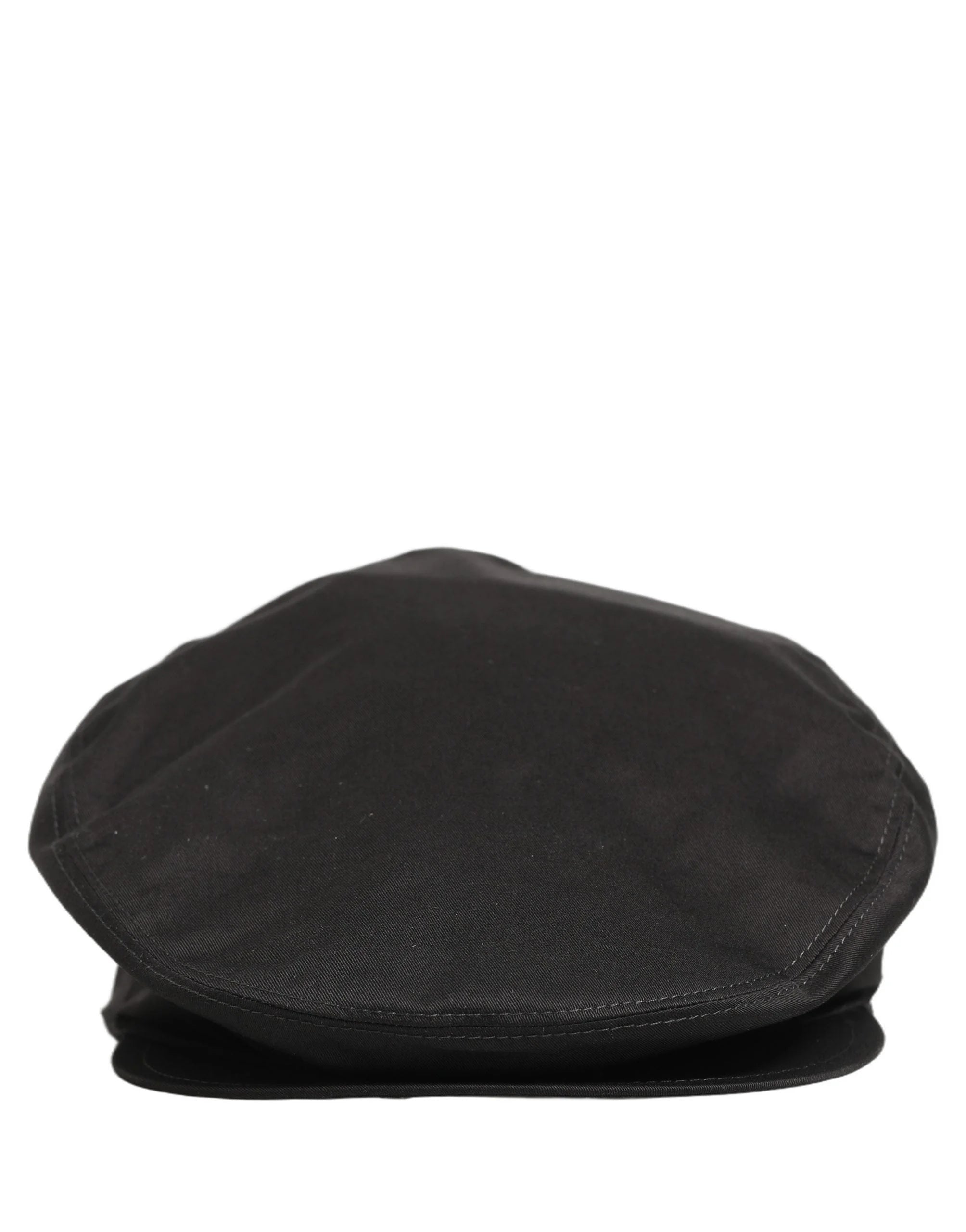 Dolce & Gabbana Men Black Cotton Stretch Newsboy Cloth Capello Hat - 60 cm|XL