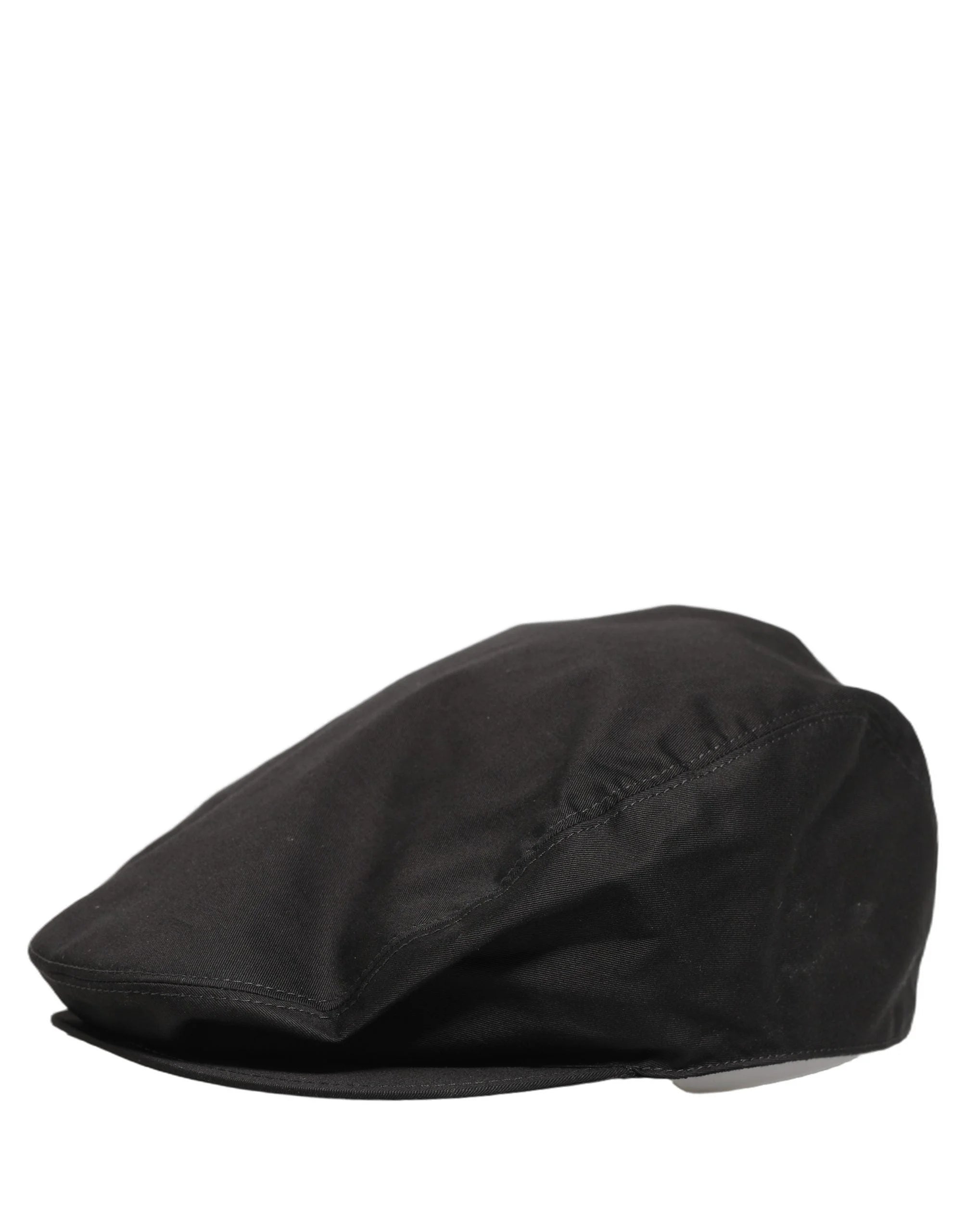 Dolce & Gabbana Men Black Cotton Stretch Newsboy Cloth Capello Hat - 60 cm|XL