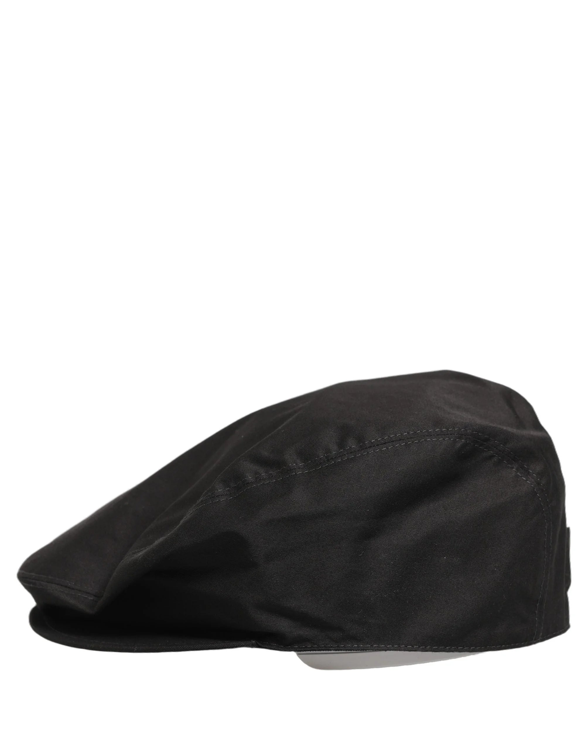 Dolce & Gabbana Men Black Cotton Stretch Newsboy Cloth Capello Hat - 60 cm|XL