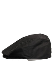 Dolce & Gabbana Men Black Cotton Stretch Newsboy Cloth Capello Hat - 60 cm|XL