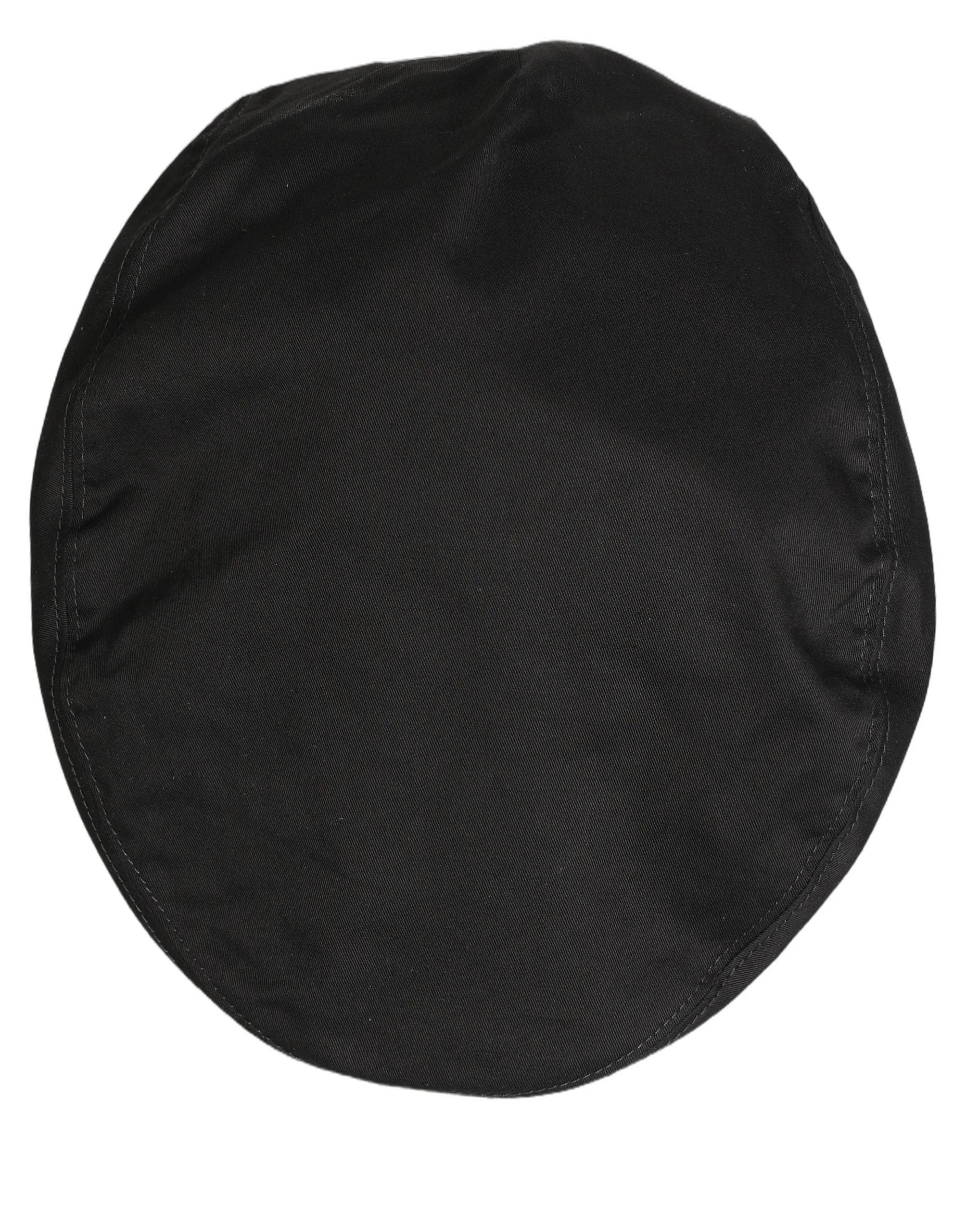 Dolce & Gabbana Men Black Cotton Stretch Newsboy Cloth Capello Hat - 60 cm|XL