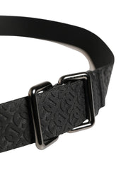 Dolce & Gabbana Men Black DG Logo Polyester Metal Buckle Belt - 90 cm / 36 Inches