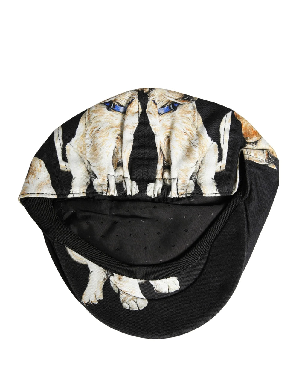 Dolce & Gabbana Men Black Dog Cotton Newsboy Cloth Capello Hat - 59 cm|L - Flat Caps