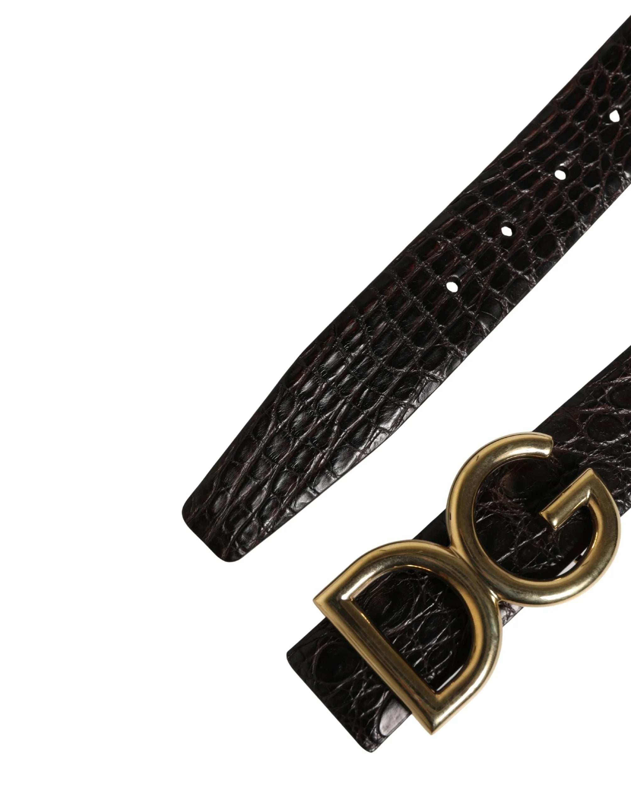 Dolce & Gabbana Miesten musta eksoottinen nahka logo-buckle vyö