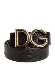 Dolce & Gabbana Miesten musta eksoottinen nahka logo-buckle vyö