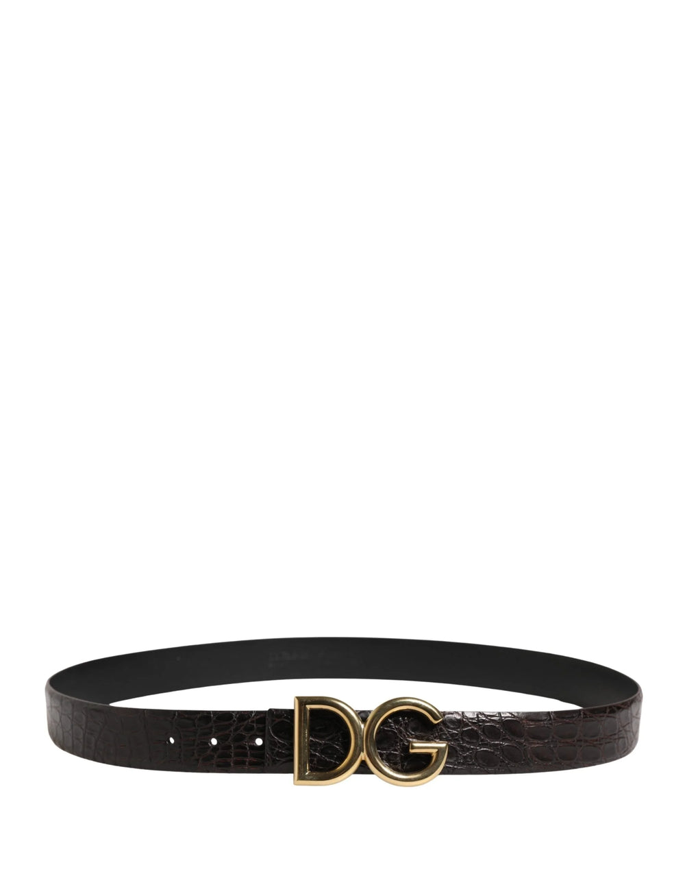 Dolce & Gabbana Miesten musta eksoottinen nahka logo-buckle vyö