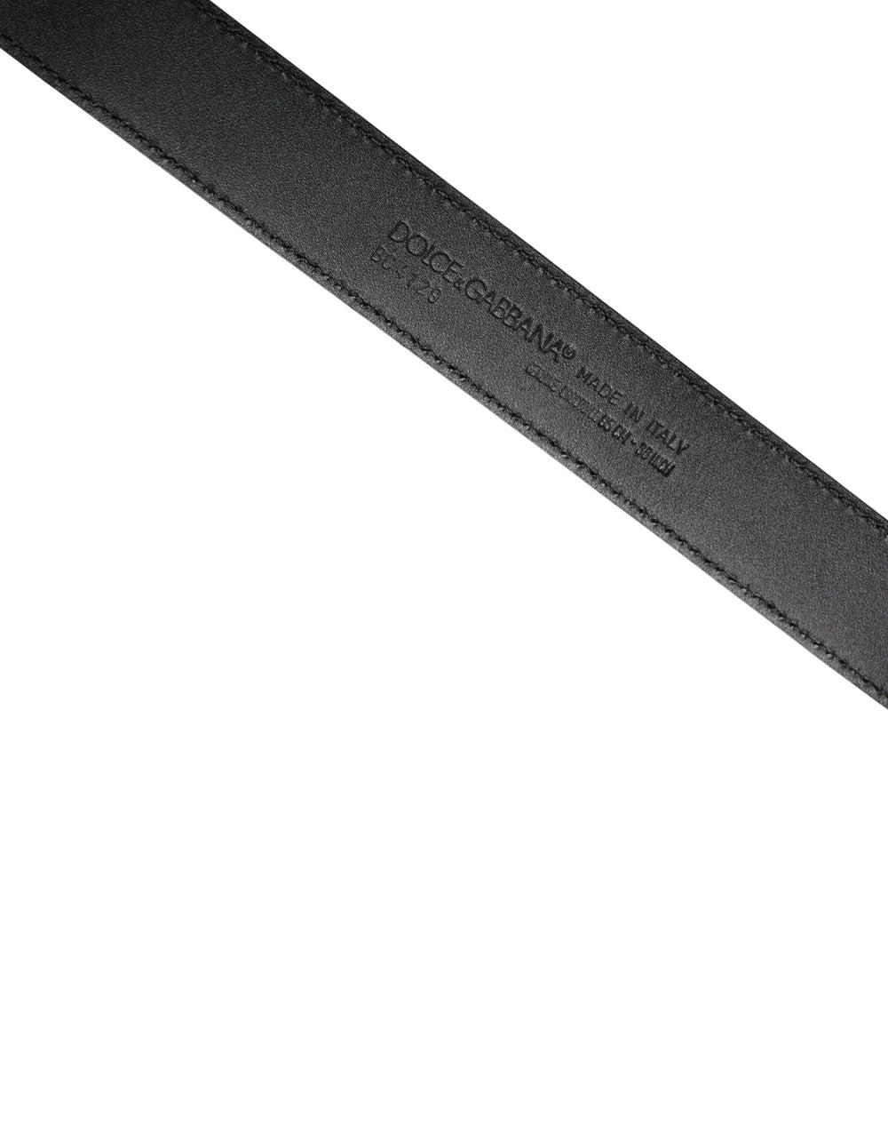 Cinto de couro exótico preto Dolce & Gabbana com fivela com logótipo para homem - 95 cm / 38 polegadas