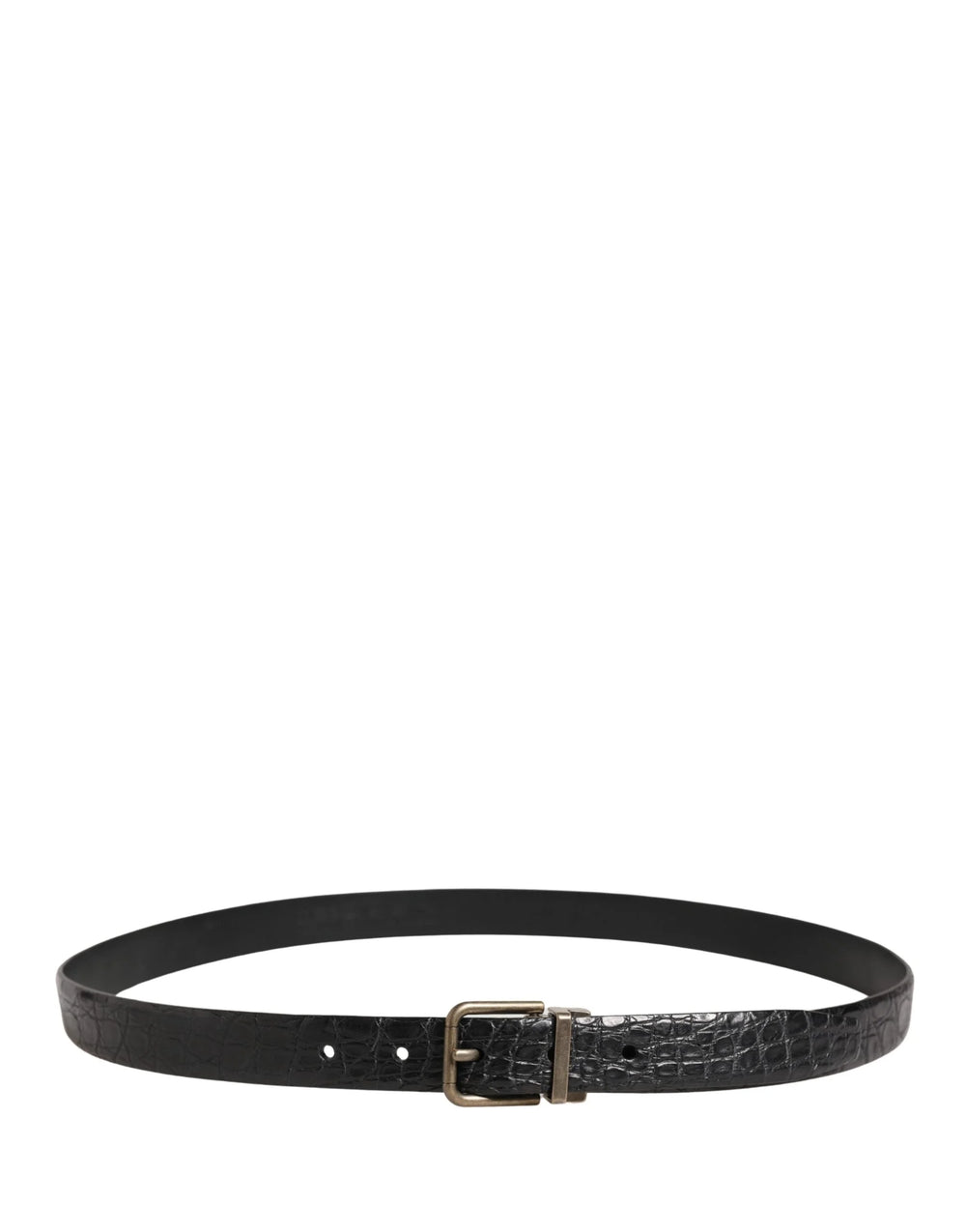 Dolce & Gabbana Miesten Musta Eksoottinen Nahka, Metallisolki Vyö