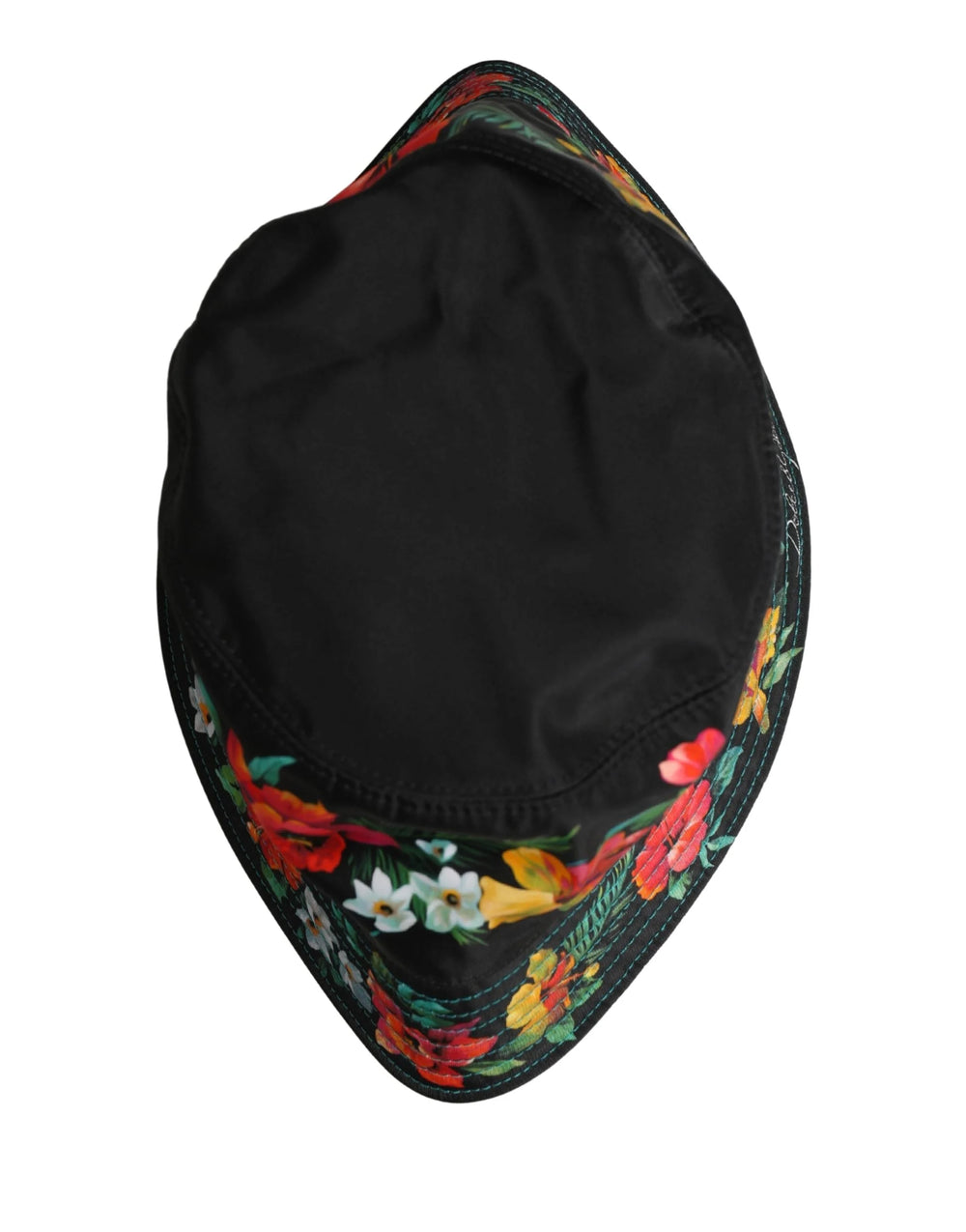 Dolce & Gabbana Men Black Floral Print Nylon Fisherman Cap Hat - 59 cm|L - Bucket Hats