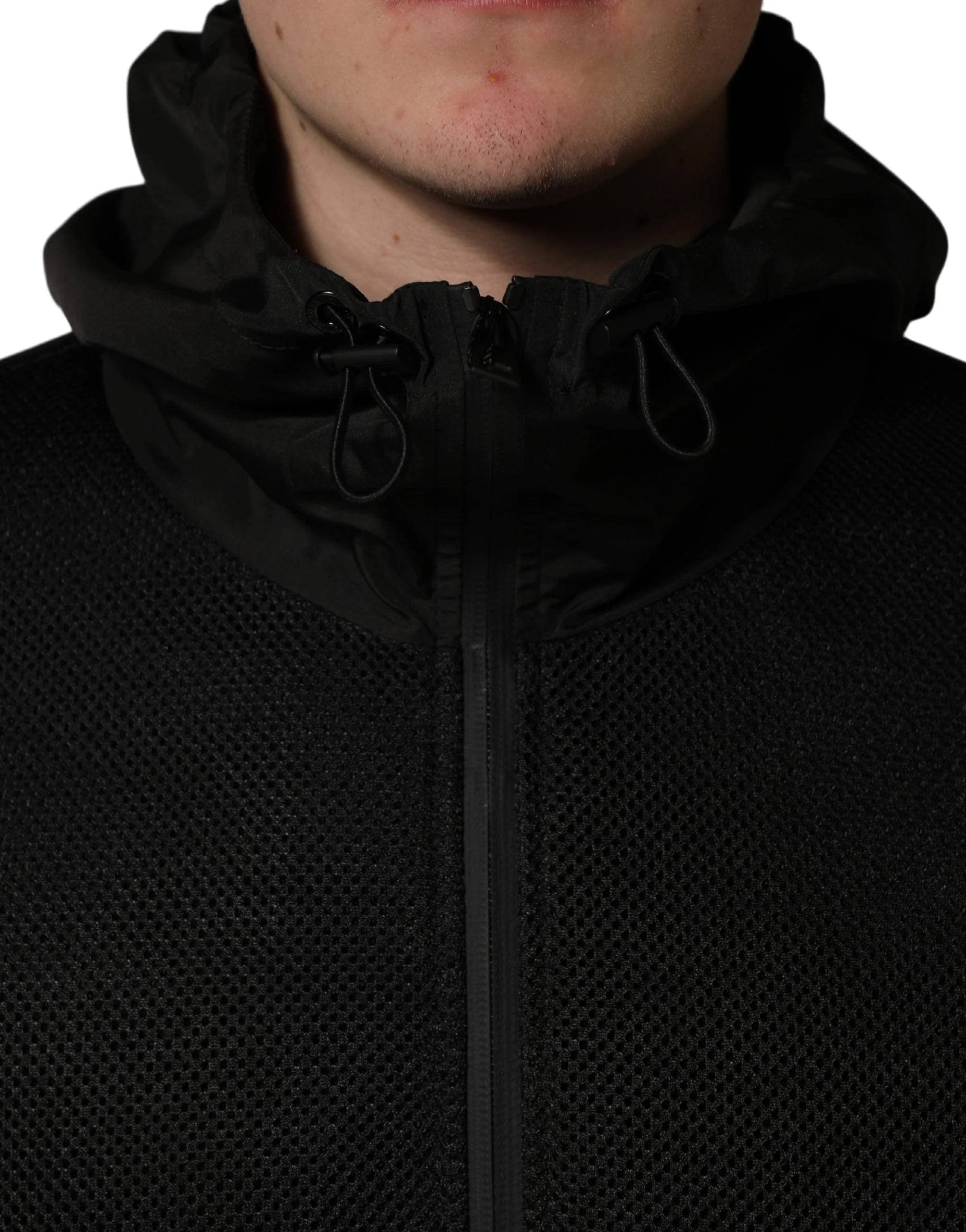 Dolce & Gabbana Men Black Hooded Full Zip Bomber Jacket - IT48 | M - Bomber Jackets