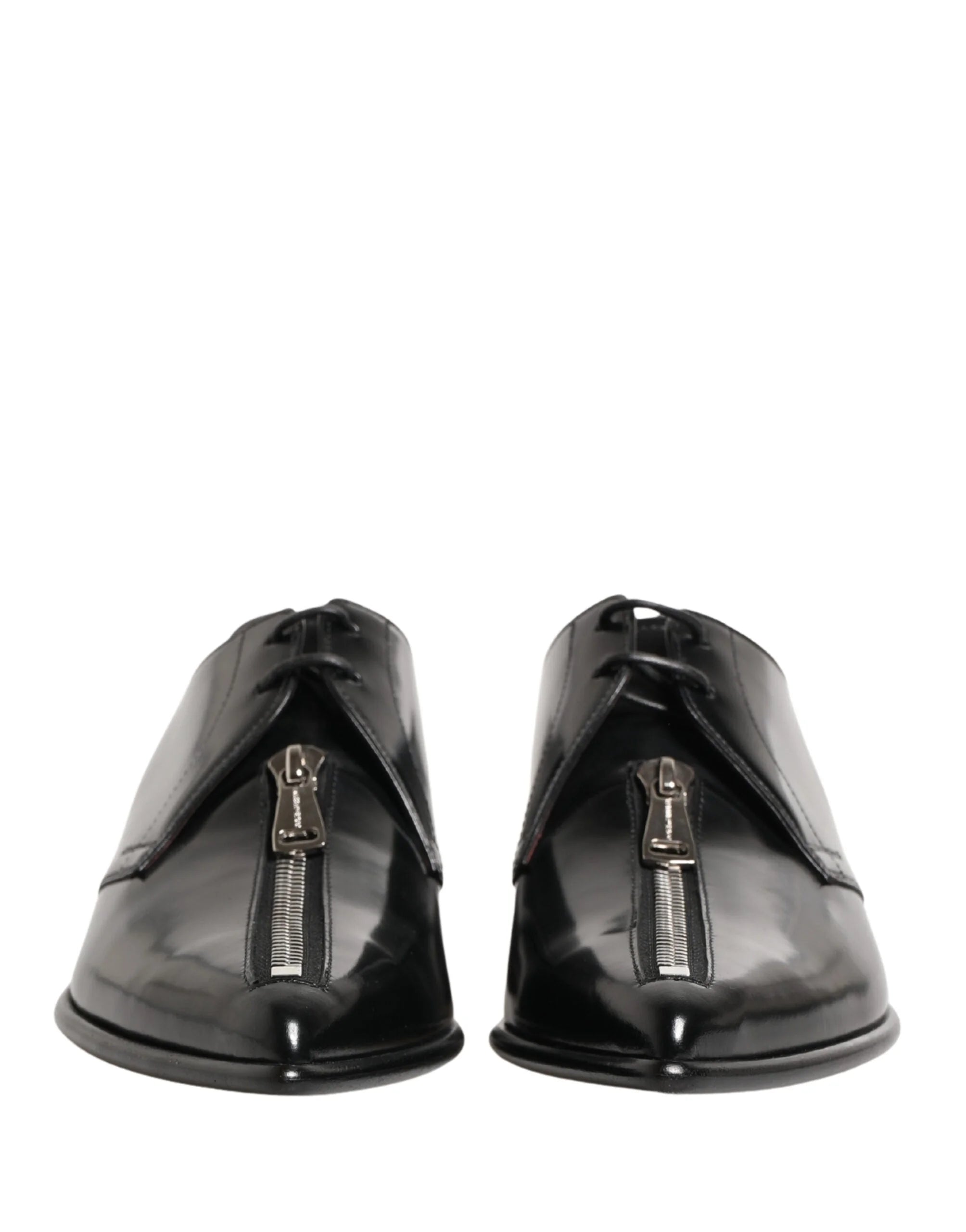 Dolce & Gabbana Men Black Lace-Up Leather Zip Dress Derby Shoes