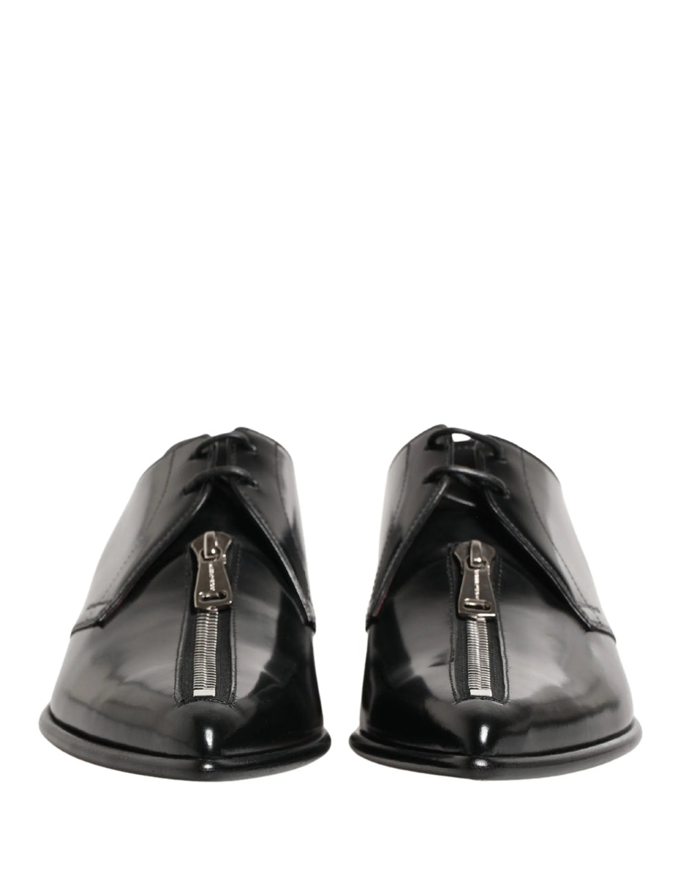 Dolce & Gabbana Men Black Lace-Up Leather Zip Dress Derby Shoes