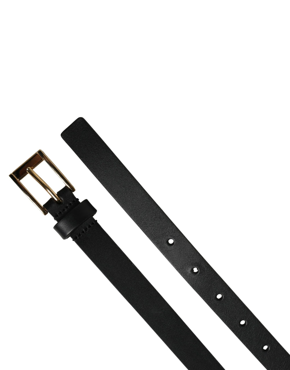 Dolce & Gabbana Men Black Leather Classic Metal Buckle Belt - 100 cm / 40 Inches
