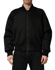 Dolce & Gabbana Veste bomber zippée intégrale en nylon noir pour homme - IT48 | M - Vestes Bomber