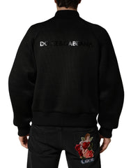Dolce & Gabbana Veste bomber zippée intégrale en nylon noir pour homme - IT48 | M - Vestes Bomber