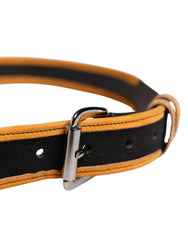 Dolce & Gabbana Men Black Orange Polyester Metal Buckle Belt - 90 cm / 36 Inches