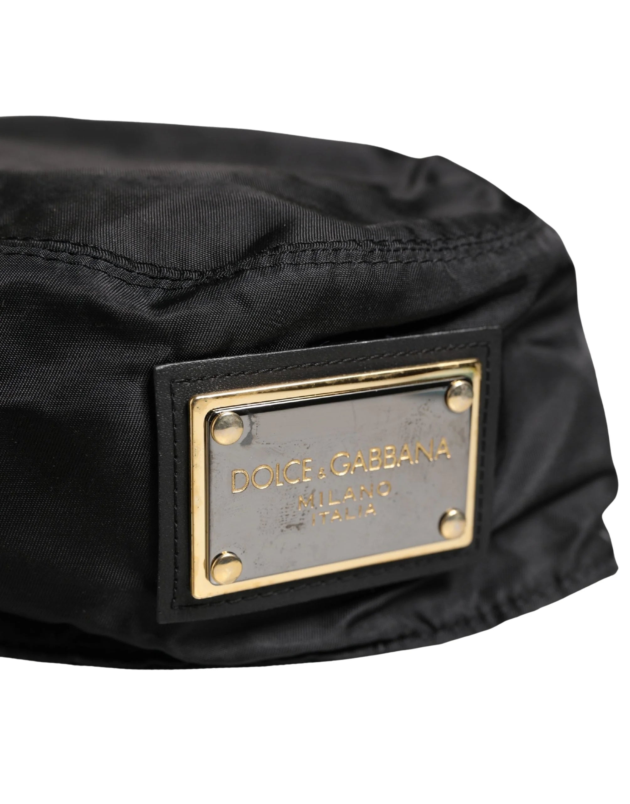 Dolce & Gabbana Miesten Musta Muovinen Kalastajan Bucket Capello - 59 cm|L - Bucket-hatut