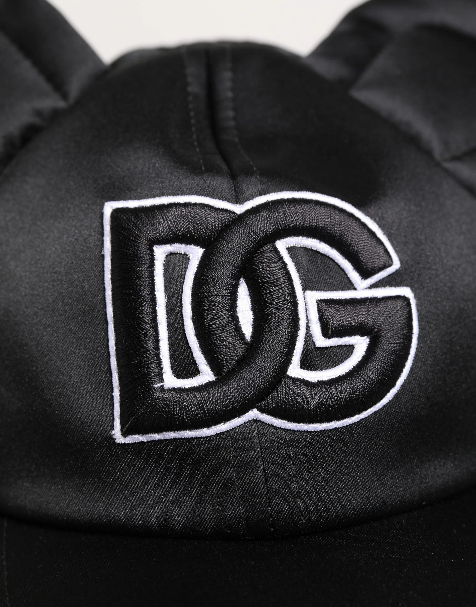 Dolce & Gabbana Men Black Velvet Animal Ears Baseball Cap Hat