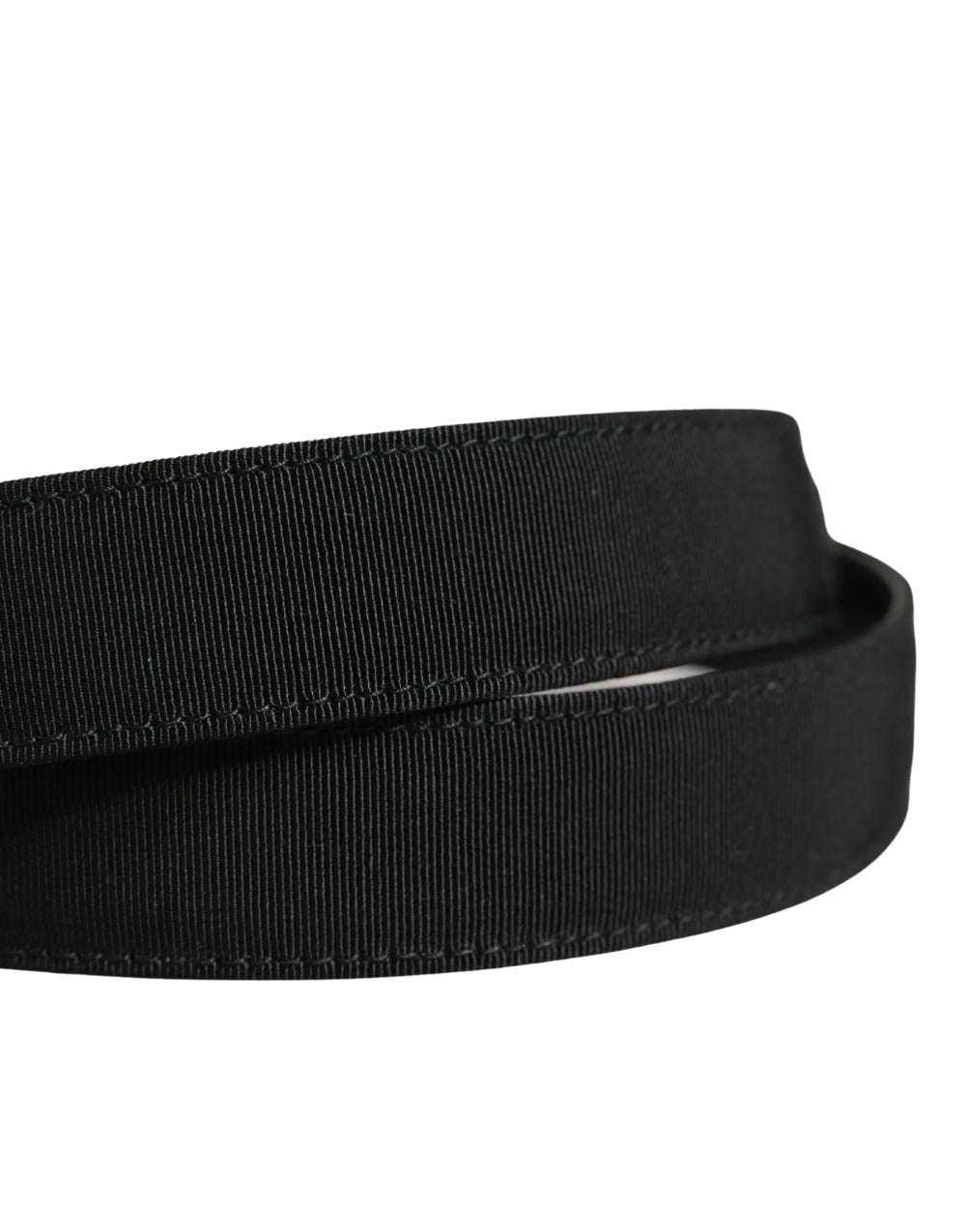Dolce & Gabbana Men Black Viscose Silver Metal Buckle Belt - 85 cm / 34 Inches