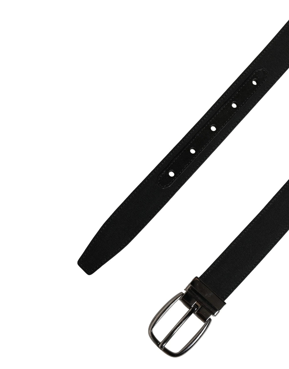 Dolce & Gabbana Men Black Viscose Silver Metal Buckle Belt - 85 cm / 34 Inches