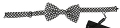 Dolce & Gabbana Men Black White Circles Adjustable Neck Papillon Bow Tie - Neckties