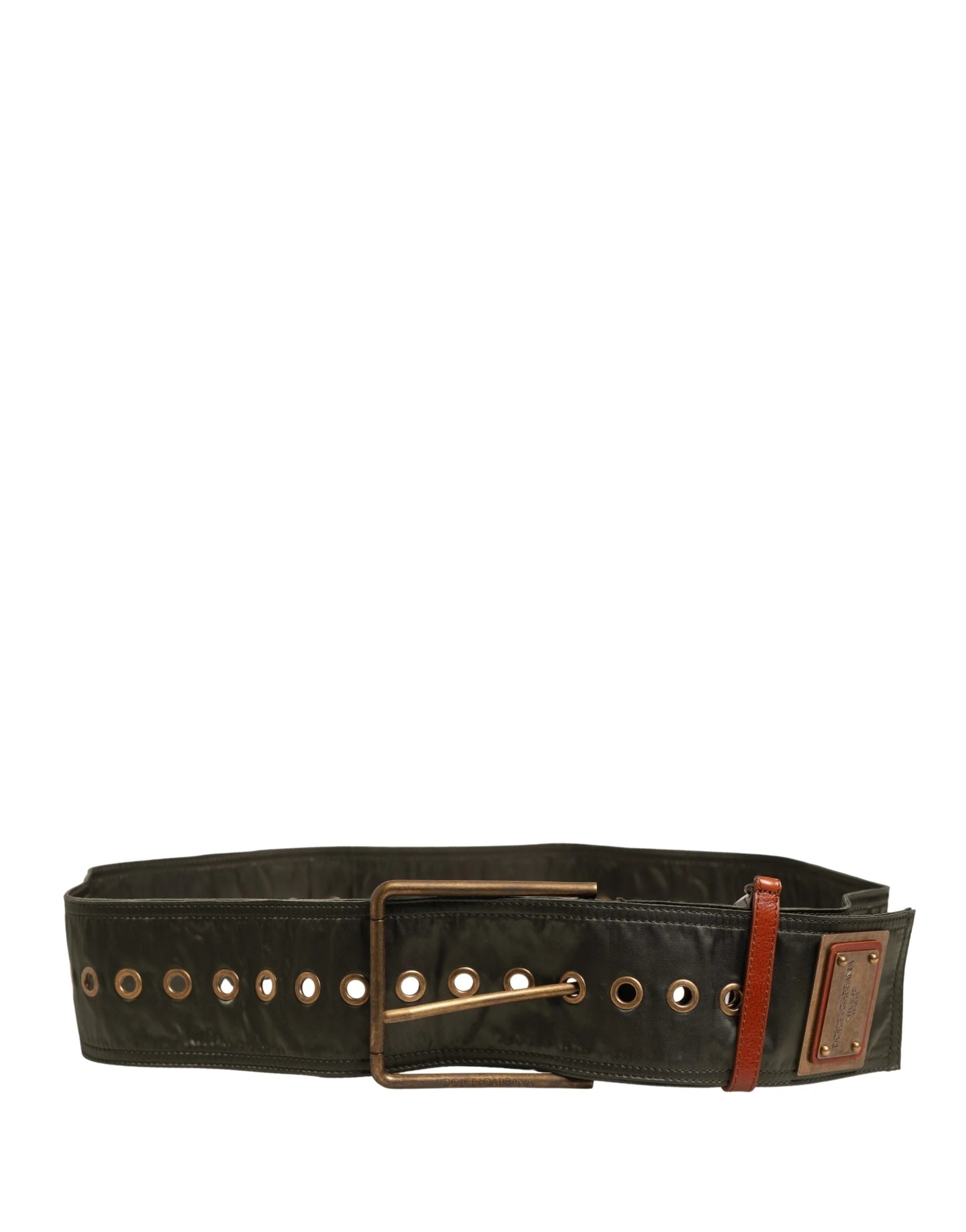 Dolce & Gabbana Men Black Wide Leather DG Metal Buckle Belt - 90 cm / 36 Inches
