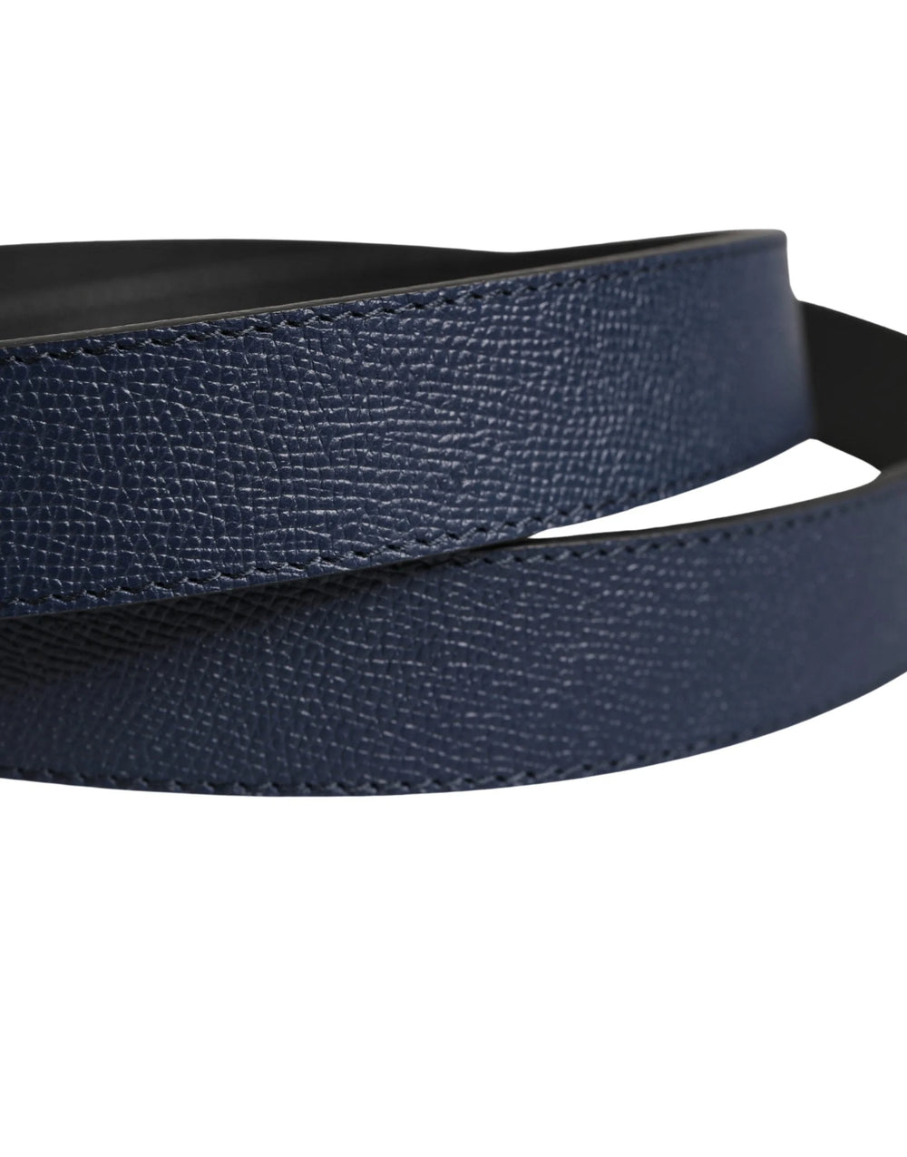 Dolce & Gabbana Men Blue Calfskin Leather Square Buckle Belt - 115 cm / 46 Inches