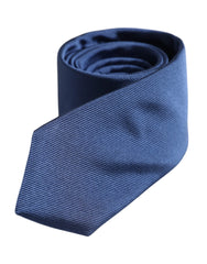 Dolce & Gabbana Men Blue Solid Silk Adjustable Necktie Accessory Tie - Neckties