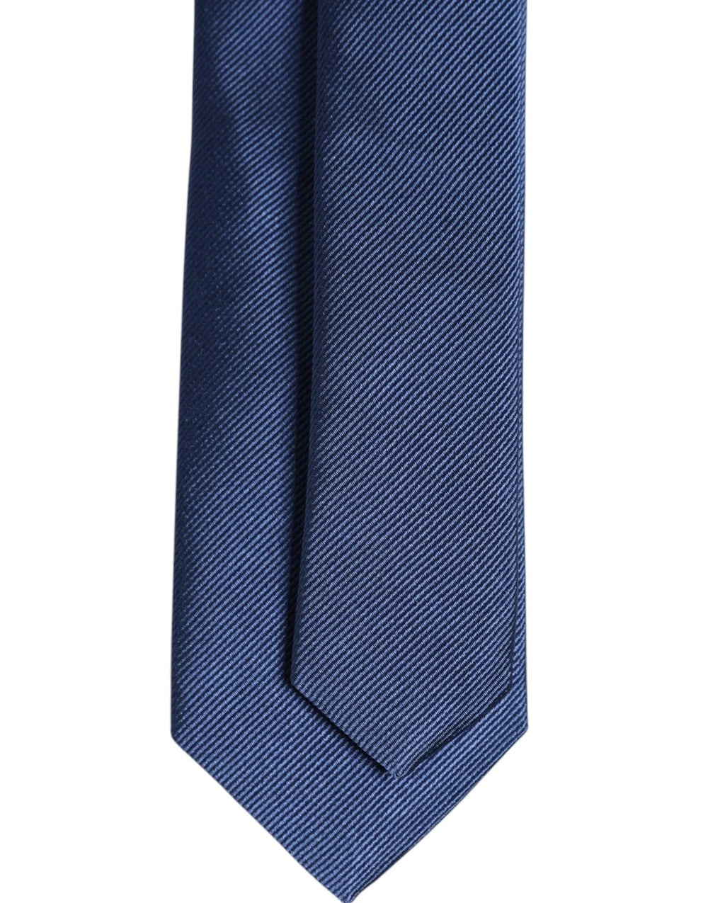 Dolce & Gabbana Men Blue Solid Silk Adjustable Necktie Accessory Tie - Neckties