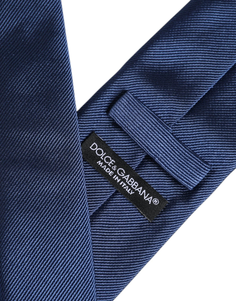 Dolce & Gabbana Men Blue Solid Silk Adjustable Necktie Accessory Tie - Neckties