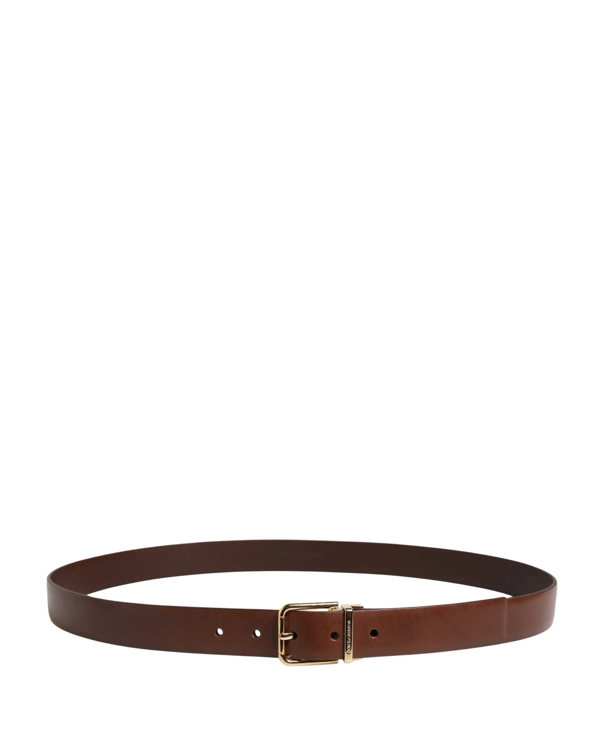 Dolce & Gabbana Herr Brun Klassisk Läder Bält med Metallspänne - 105 cm / 42 Tum