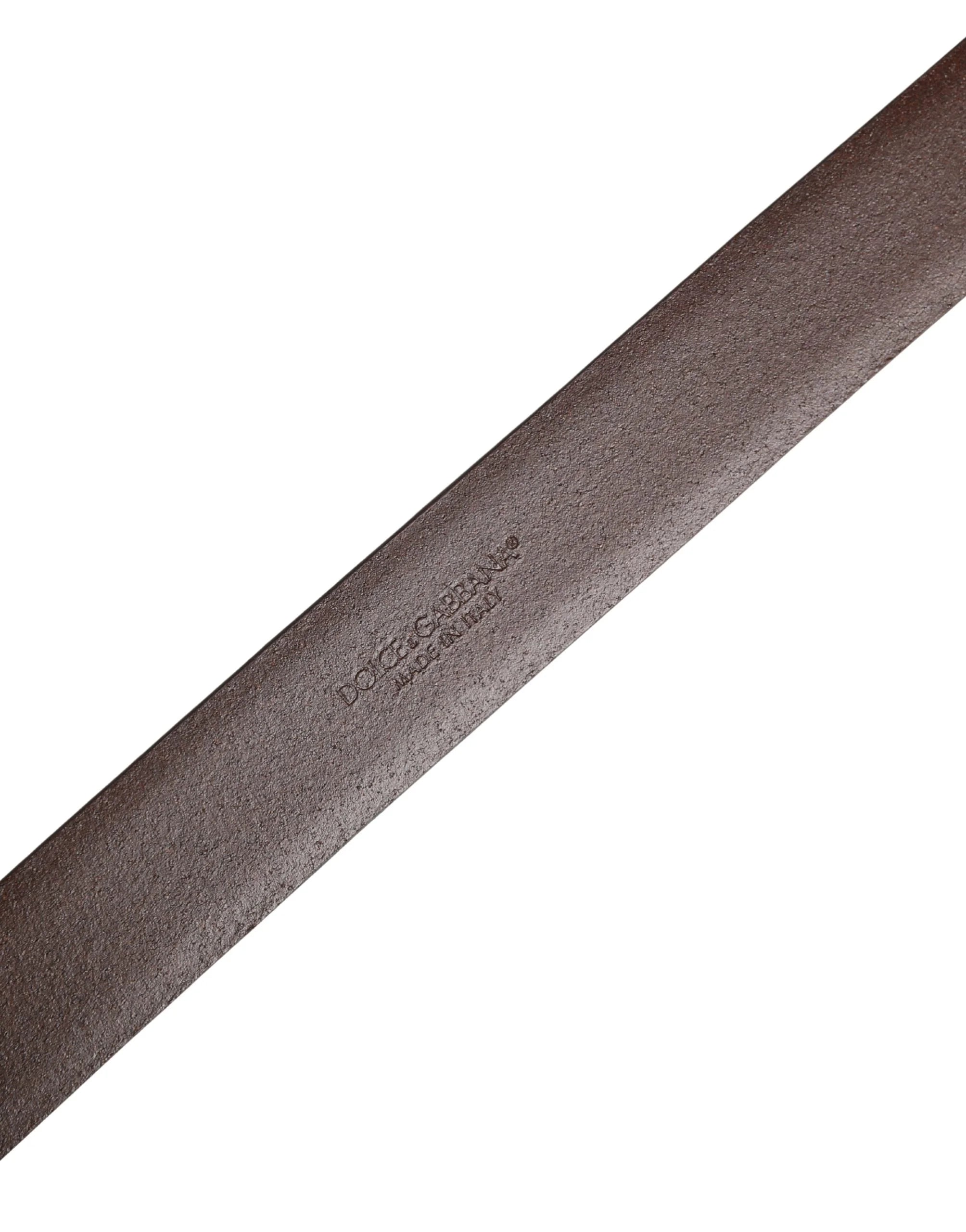 Dolce & Gabbana Herr Brun Klassisk Läder Bält med Metallspänne - 105 cm / 42 Tum