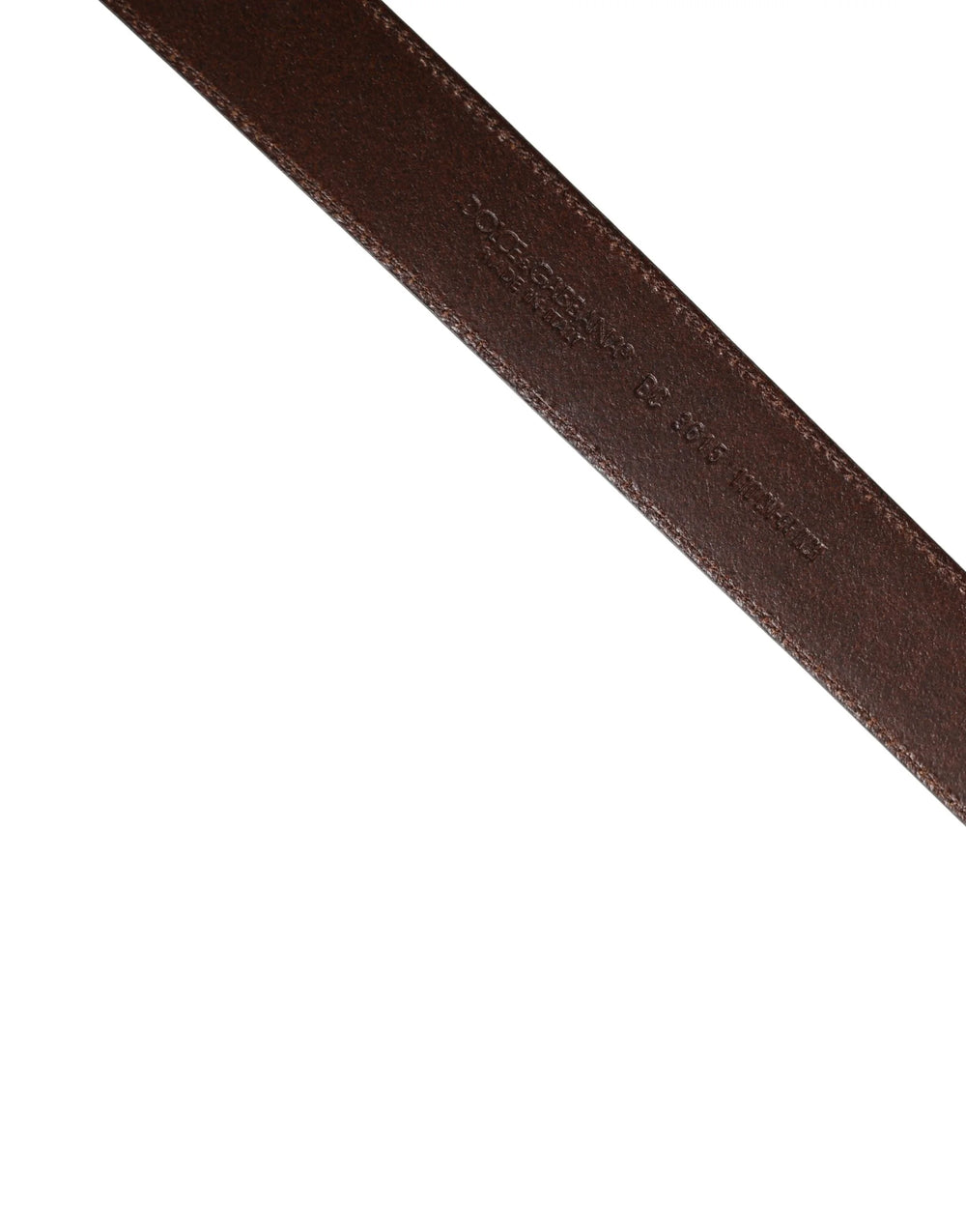 Dolce & Gabbana Men Brown Classic Leather Metal Buckle Belt - 110 cm / 44 Inches