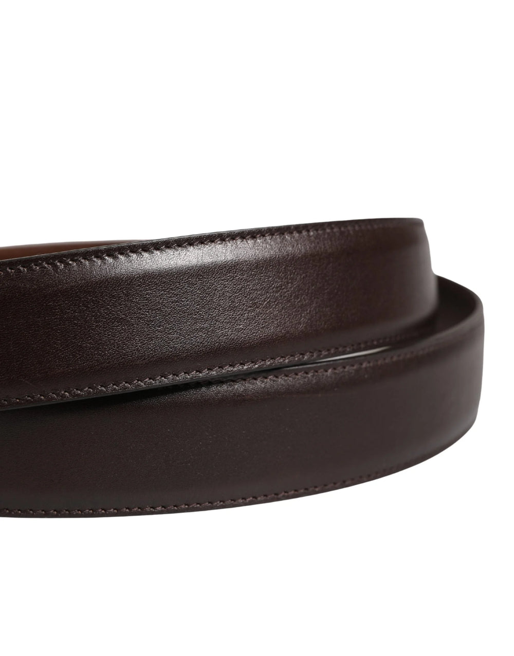 Dolce & Gabbana Men Brown Classic Leather Metal Buckle Belt - 110 cm / 44 Inches
